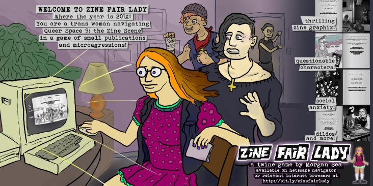 Promo image for the Zine Fair Lady Twine Game